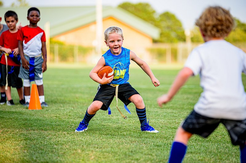 Youth flag football agility drills with cones